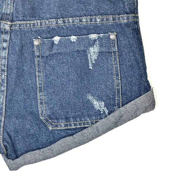 One Teaspoon Womens Shorts Distressed Cut Off Beach Festival Boho Blue Size 8/26 - Picture 5 of 16